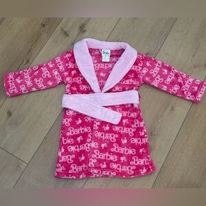 Barbie Pink Plush Bathrobe with Light Pink Trim